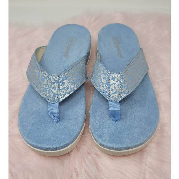 blue animal flip flops